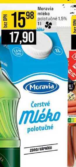Moravia mléko polotučné 1l