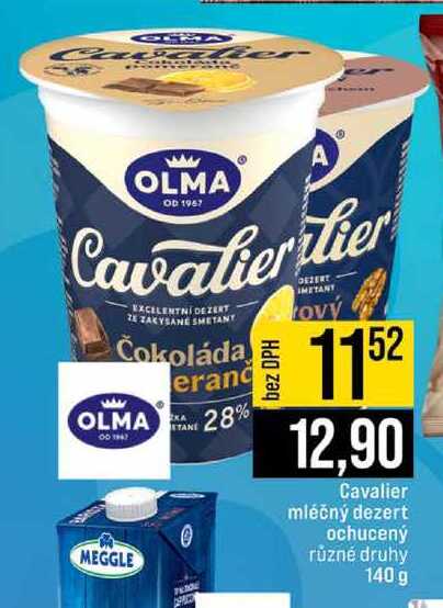Cavalier mléčný dezert ochucený různé druhy 140 g 