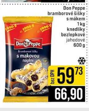 Don Peppe bramborové šišky s mákem 1kg knedlíky bezlepkové jahodové 600 g