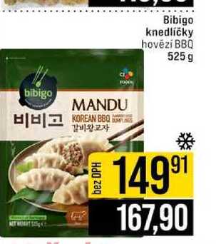 Bibigo knedlíčky hovězí BBQ 525 g 