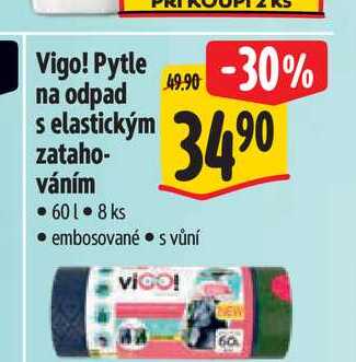 Vigo! Pytle na odpad s elastickým zatahováním 60 l