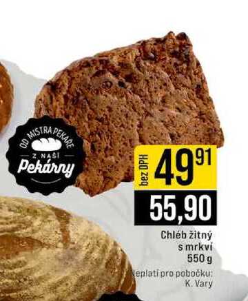 Chléb žitný s mrkvi 550 g