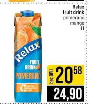 Relax fruit drink pomeranč mango 1l