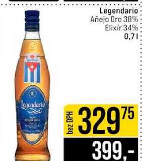 Legendario Añejo Oro 38% Elixir 34% 0,7l