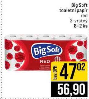 Big Soft toaletní papír red 3-vrstvý 8+2 ks 