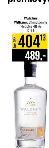 Walcher Williams Christbirne Hruška 40 % 0,7l