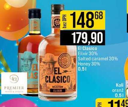 El Clasico Elixir 30% Salted caramel 30% Honey 30% 0,5l