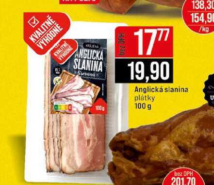 Anglická slanina plátky 100 g