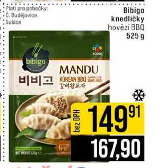 Bibigo knedlíčky hovězí BBQ 525 g