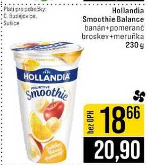 Hollandia Smoothie Balance banán+pomeranč broskev+meruňka 230 g 