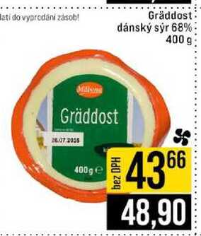 Gräddost dánský sýr 68% 400 g
