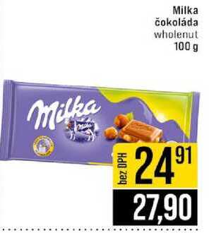 Milka čokoláda wholenut 100 g 