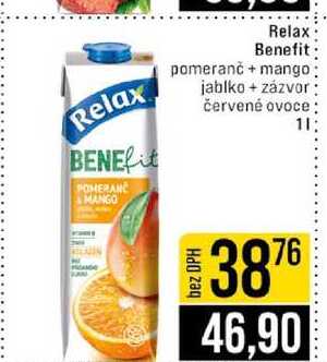 Relax Benefit pomeranč + mango jablko + zázvor červené ovoce 1l
