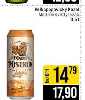Velkopopovický Kozel Mistrův světlý ležák 0,5l