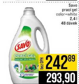 Savo praci gel color+white 2,4l 48 dávek 