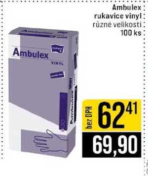 Ambulex rukavice vinyl různé velikosti 100 ks