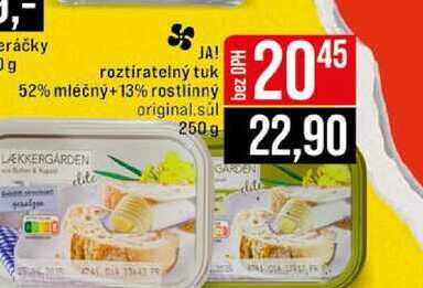 JA! roztíratelný tuk 52% mléčný+13% rostlinný original.súl 250g 