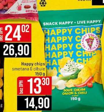 Happy chips smetana & cibule 150 g 