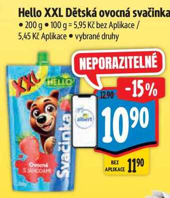 Hello XXL Dětská ovocná svačinka, 200 g