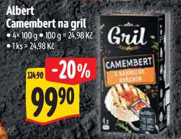 Albert Camembert na gril, 4x 100 g 