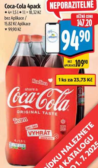 Coca-Cola 4pack, 4x 1,5 l