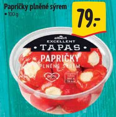 Papričky plněné sýrem, 100 g