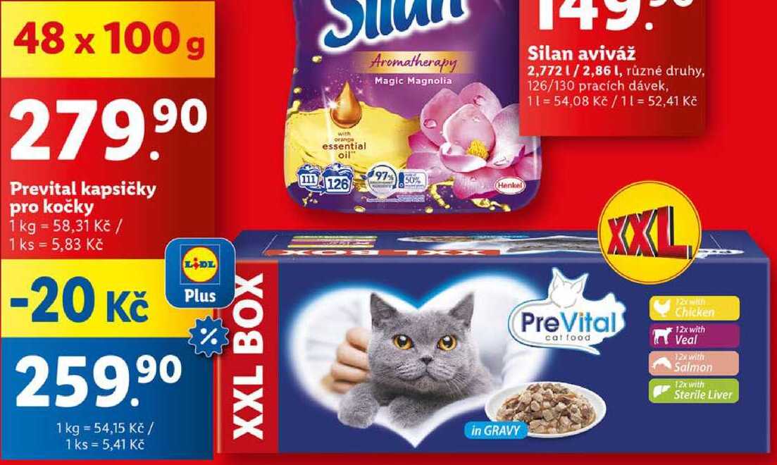 Prevital kapsičky pro kočky, 48x 100 g