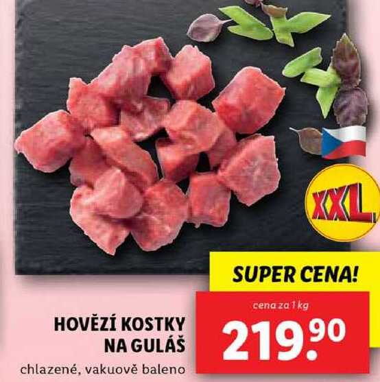 HOVĚZÍ KOSTKY NA GULÁŠ, cena za 1 kg