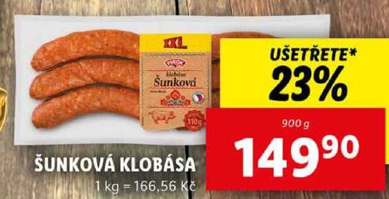 ŠUNKOVÁ KLOBÁSA, 900 g
