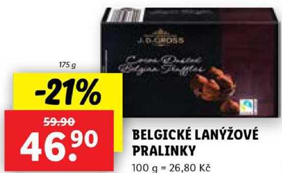 BELGICKÉ LANÝŽOVÉ PRALINKY, 175 g