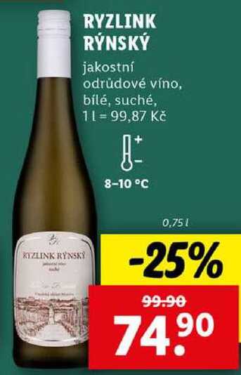 RYZLINK RÝNSKÝ, 0,75 l