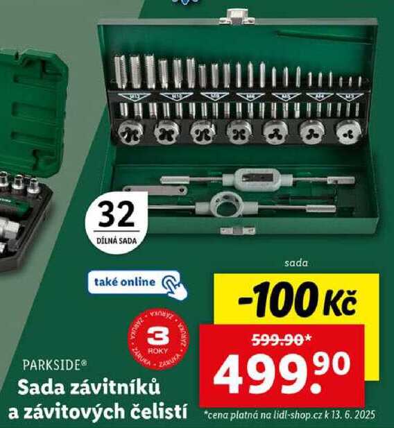 Sada závitníků a závitových čelistí 