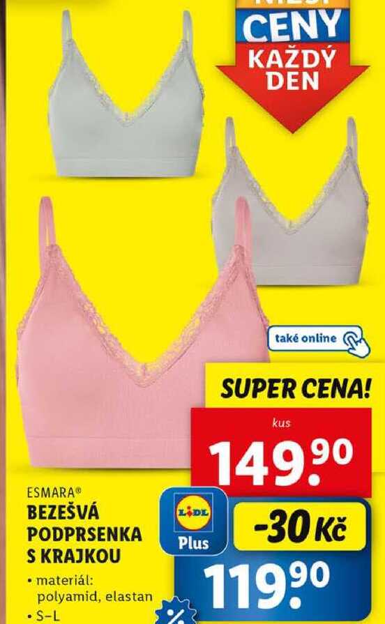 BEZEŠVÁ PODPRSENKA S KRAJKOU