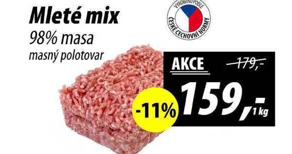 Mleté mix 98% masa masný polotovar, 1 kg 