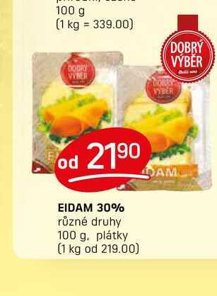 EIDAM 30% různé druhy 100g