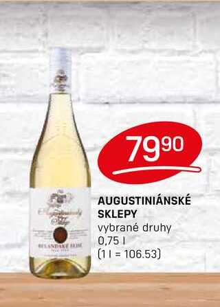 AUGUSTINIÁNSKÉ SKLEPY vybrané druhy 0,75l