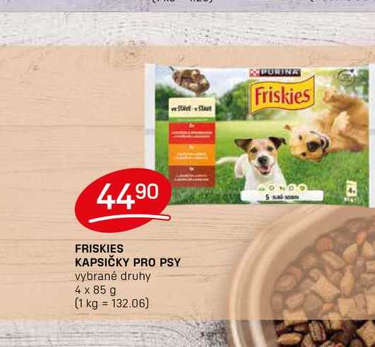 FRISKIES KAPSIČKY PRO PSY vybrané druhy 4 x 85 g 