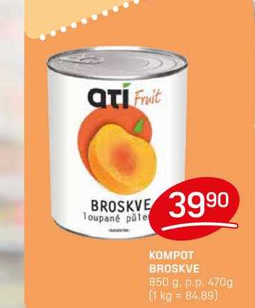 KOMPOT BROSKVE 850 g. p.p. 470g 