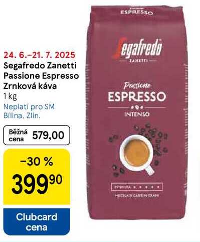 Segafredo Zanetti Passione Espresso Zrnková káva, 1 kg 