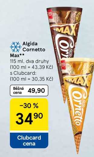 Algida Cornetto, 115 ml, dva druhy