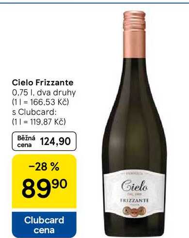 Cielo Frizzante, 0.75 l, dva druhy  