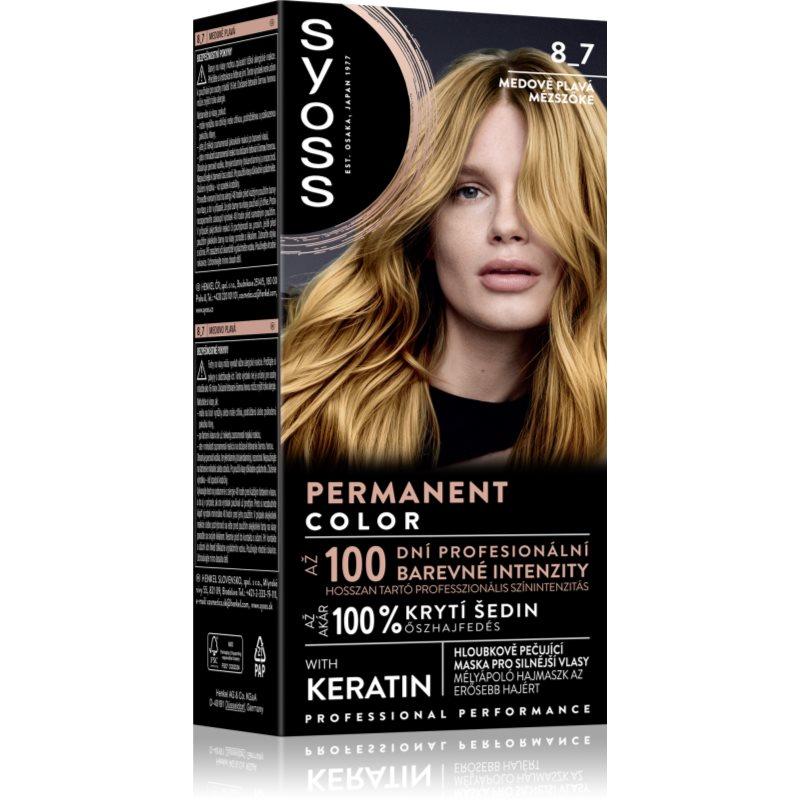 Syoss Permanent Color permanentní barva na vlasy odstín 8_7 Medově plavý 1 ks