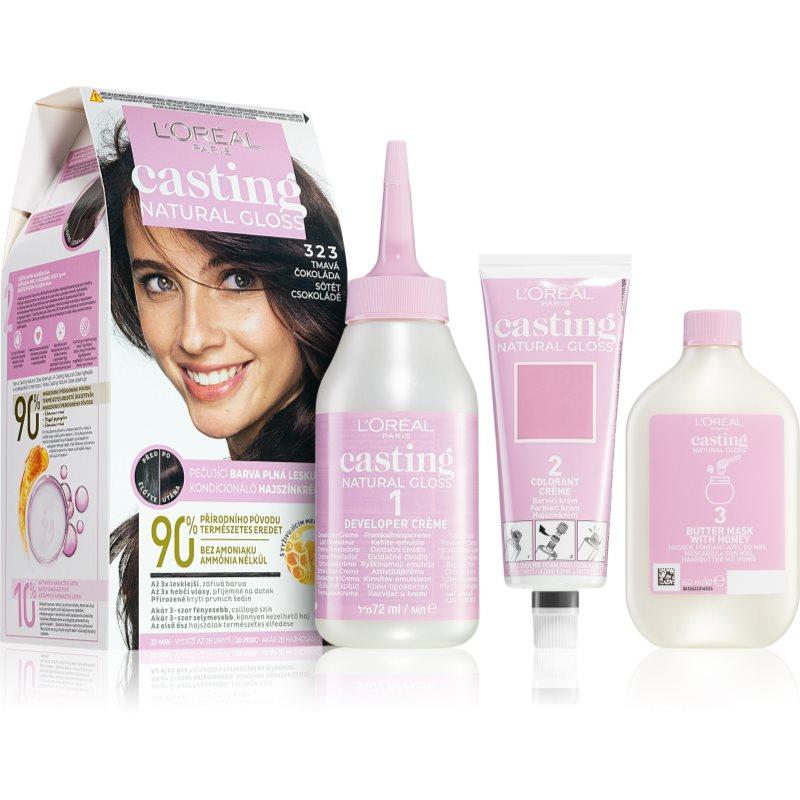 L’Oréal Paris Casting Creme Natural Gloss semipermanentní barva na vlasy odstín 323 Brown Chocolate