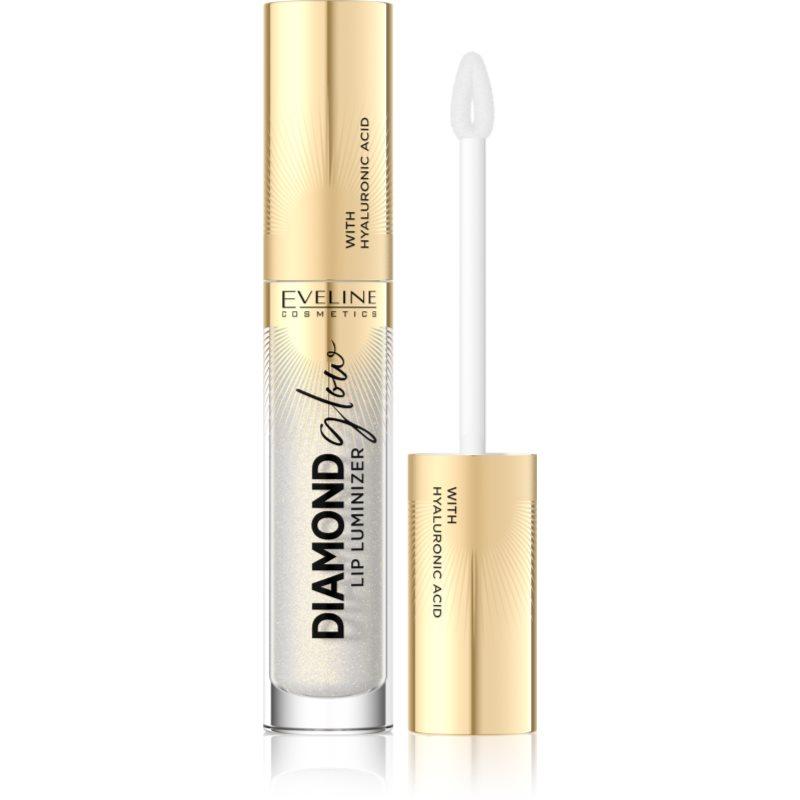 Eveline Cosmetics Diamond Glow třpytivý lesk na rty s kyselinou hyaluronovou odstín 07 Golden Dust 4.5 ml