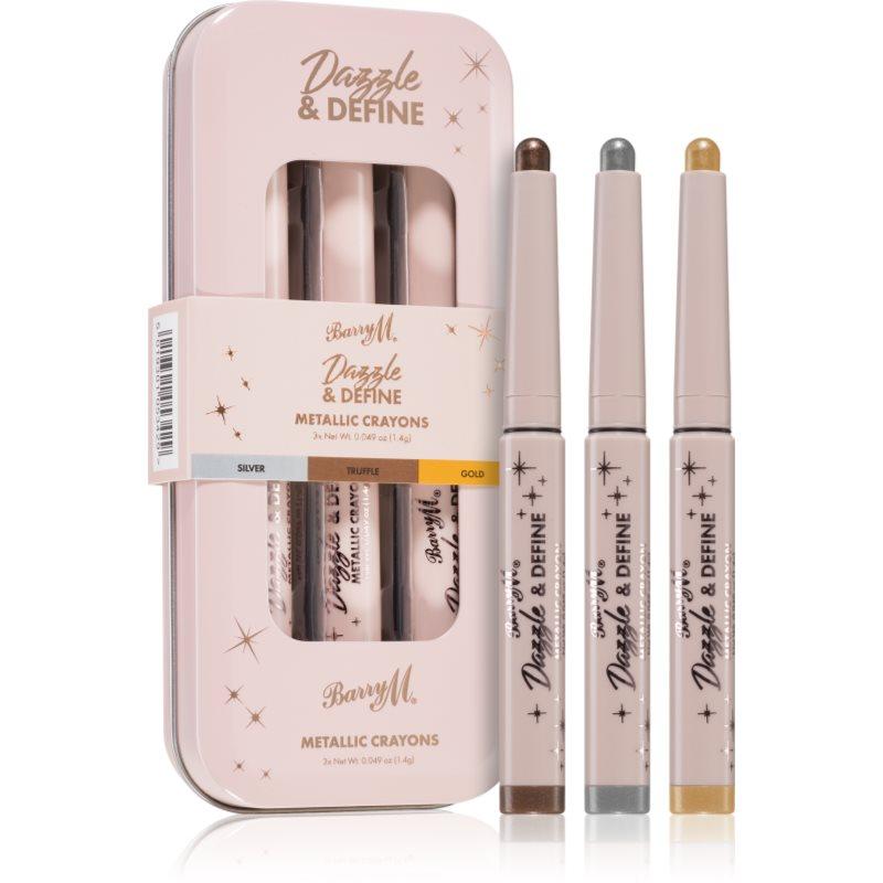 Barry M Dazzle & Define Metallic Crayon metalická tužka na oči výhodné balení 3 x 1,4 g