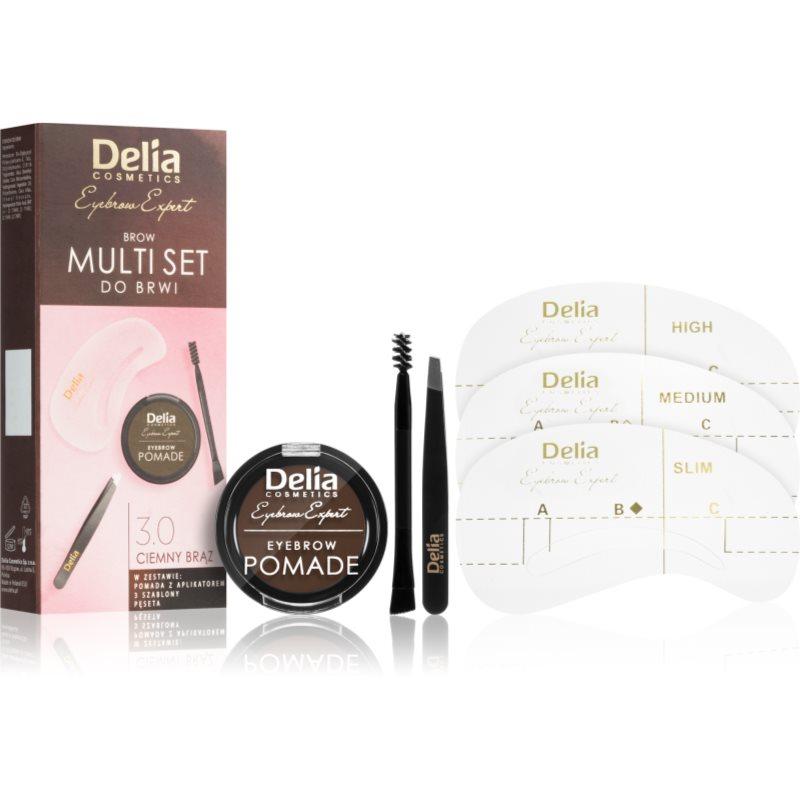 Delia Cosmetics Eyebrow Expert Zest sada na úpravu obočí odstín 3.0 Dark Brown 3 ks