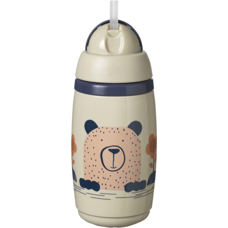 Tommee Tippee Superstar Insulated Straw Grey hrnek s brčkem pro děti 12m+ 266 ml