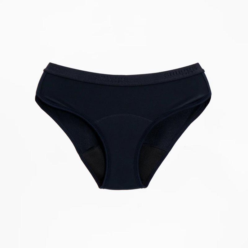 Snuggs Active Classic Heavy Black látkové menstruační kalhotky pro silnou menstruaci velikost S 1 ks