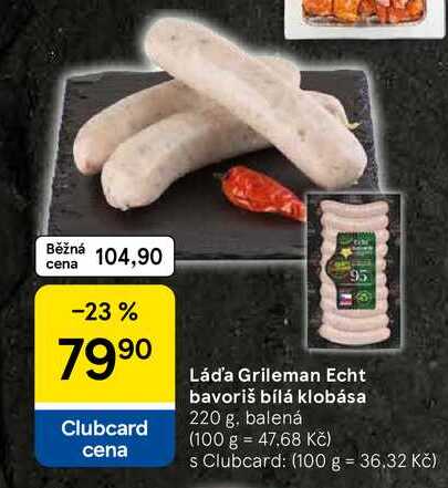 Láďa Grileman Echt bavoriš bílá klobása, 220 g, balená  