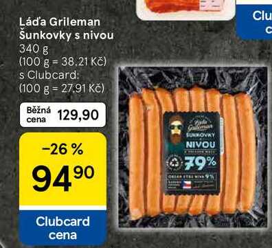 Láďa Grileman Šunkovky s nivou, 340 g  